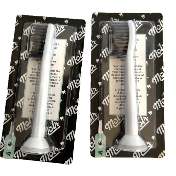 Lot of 2 Molr Dental Club Replacement Toothbrush Heads NEW Sealed Gray ID Ring - Picture 1 of 2